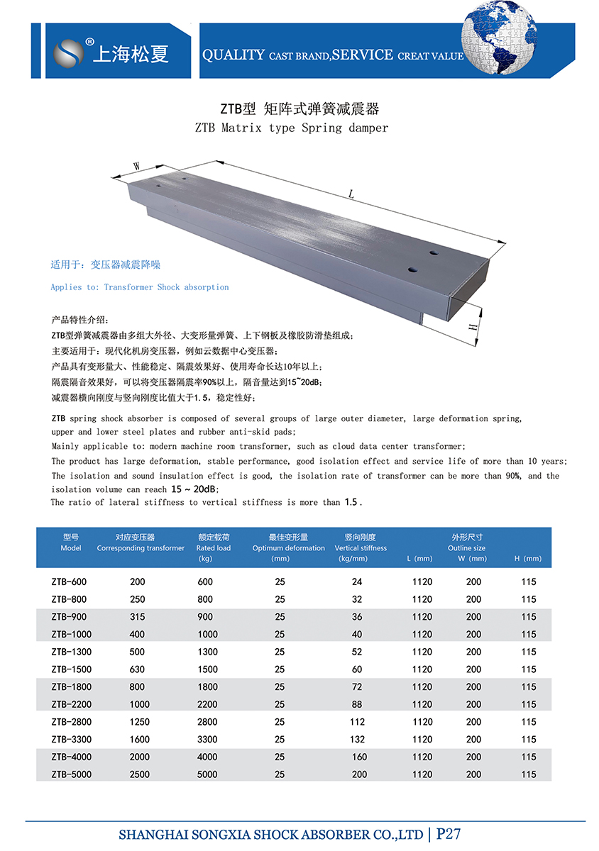 矩陣式<a href='http://www.dikeurh.cn' target='_blank'><u>彈簧減震器</u></a>-變壓器專用